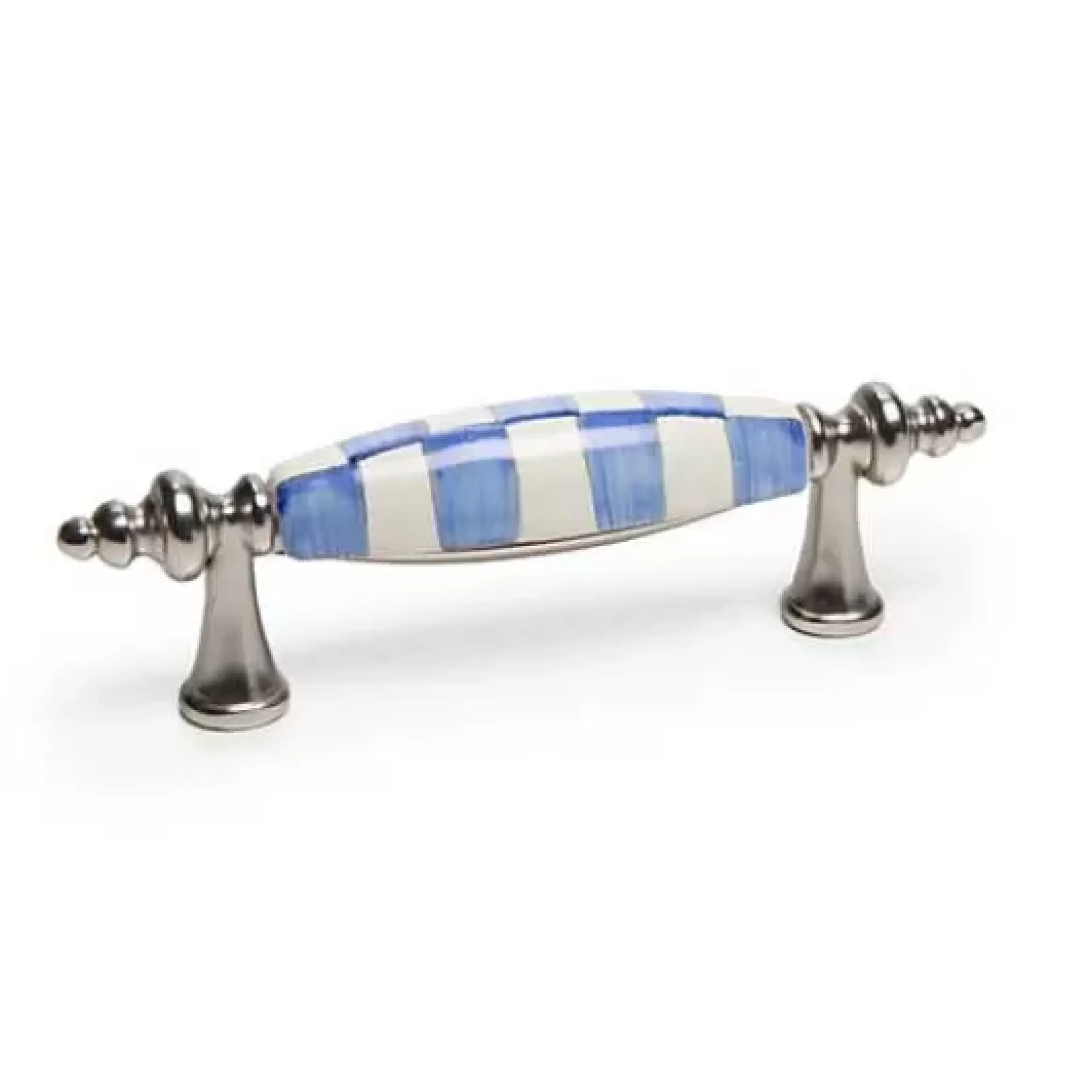 MacKenzie-Childs Royal Check Nickel Drawer Pull< Finishing Touches|Room Accents