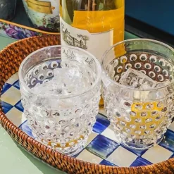 MacKenzie-Childs Royal Check Rattan Enamel Small Serving Tray< The Coffee Shop|Serveware