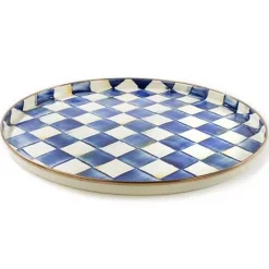 MacKenzie-Childs Royal Check Round Tray< The Coffee Shop|Bar Entertaining