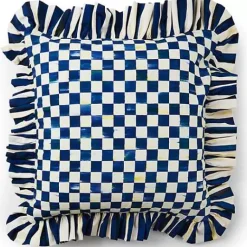 MacKenzie-Childs Royal Check Ruffle Throw Pillow< Pillows, Throws, & Cushions