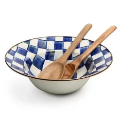 MacKenzie-Childs Royal Check Salad Serving Set< Serveware|Kitchen Utensils & Tools