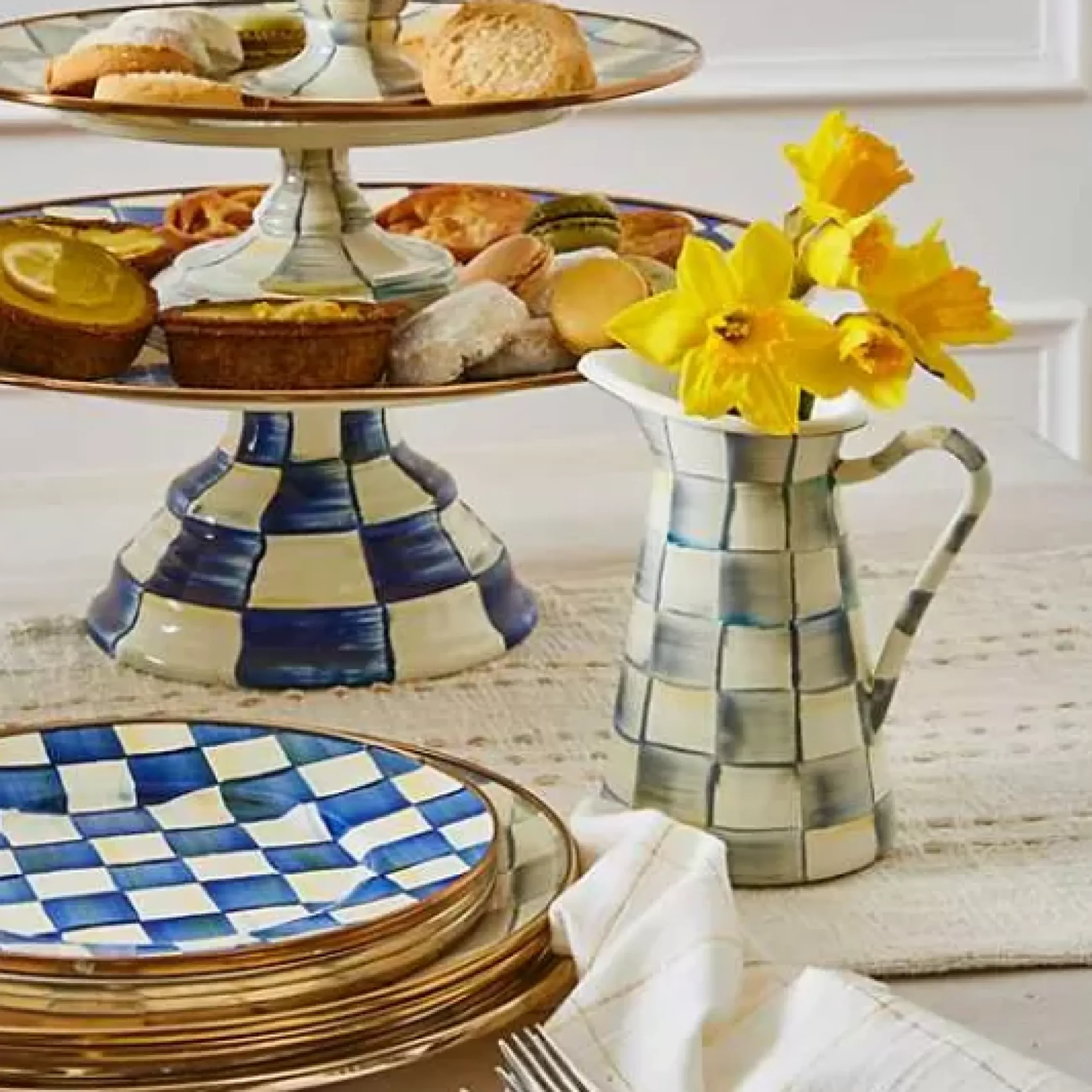 MacKenzie-Childs Royal Check Salad/Dessert Plate< Dinnerware & Flatware