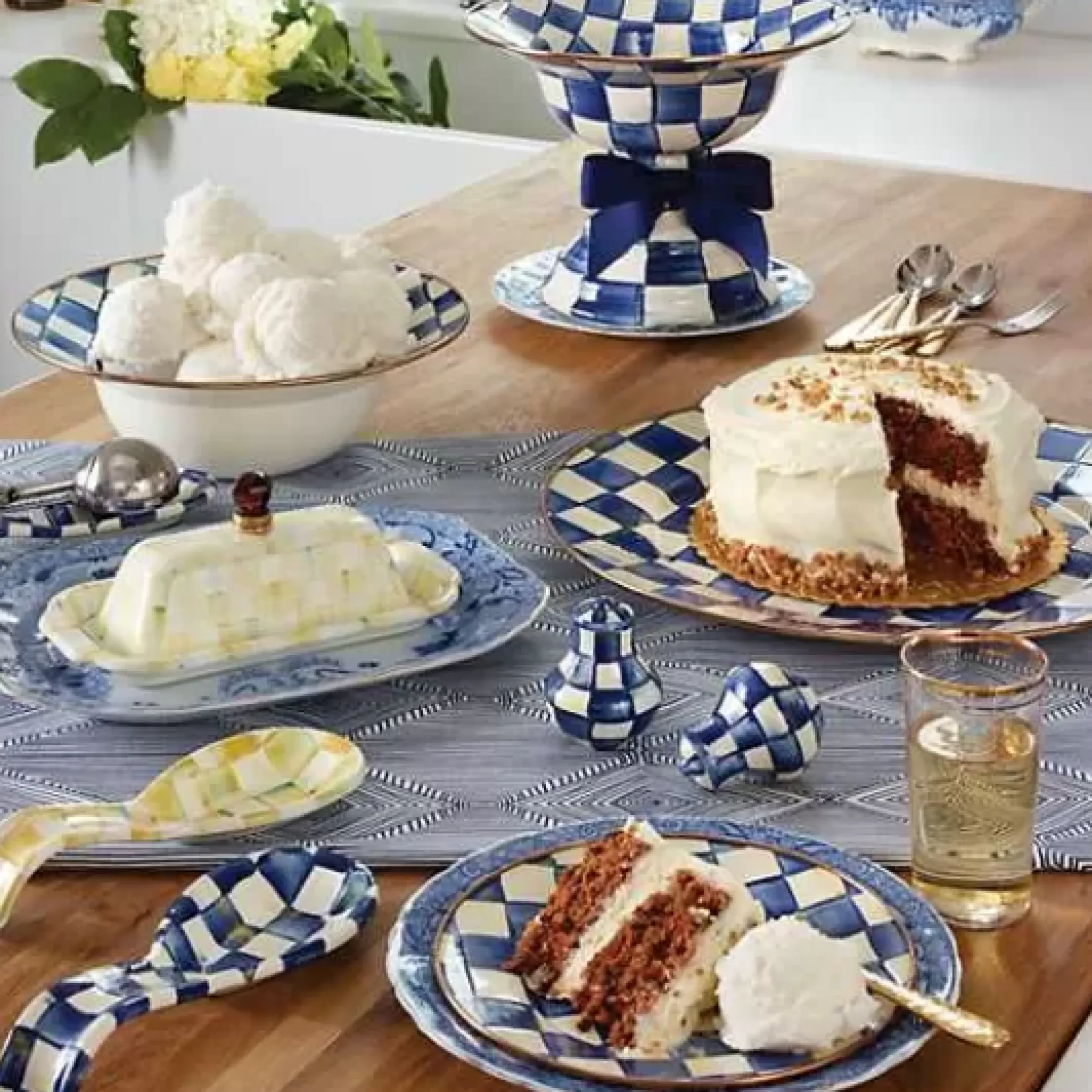MacKenzie-Childs Royal Check Serving Bowl< Serveware