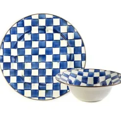 MacKenzie-Childs Royal Check Serving Platter  Bowl Set< Kitchen & Dining Sets|Serveware