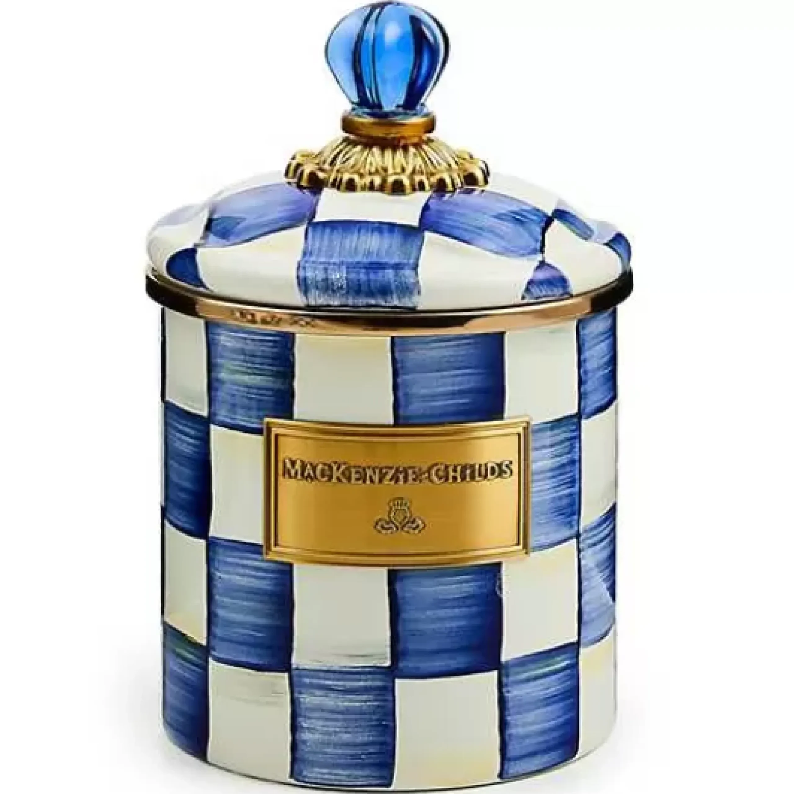 MacKenzie-Childs Royal Check Small Canister< Room Accents|Kitchen Storage & Organization