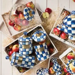 MacKenzie-Childs Royal Check Small Canister< Room Accents|Kitchen Storage & Organization