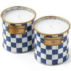 MacKenzie-Childs Royal Check Small Citronella Candles, Set of 2< Spring|Candles & Fragrances