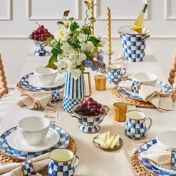 MacKenzie-Childs Royal Check Small Compote< Serveware