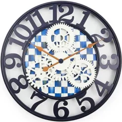 MacKenzie-Childs Royal Check Small Farmhouse Wall Clock< Room Accents