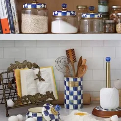 MacKenzie-Childs Royal Check Small Kitchen Canister< Room Accents|Kitchen Storage & Organization