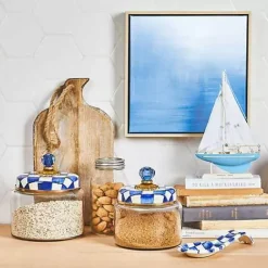 MacKenzie-Childs Royal Check Small Kitchen Canister< Room Accents|Kitchen Storage & Organization