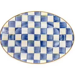 MacKenzie-Childs Royal Check Small Oval Platter< Bar Entertaining|Serveware