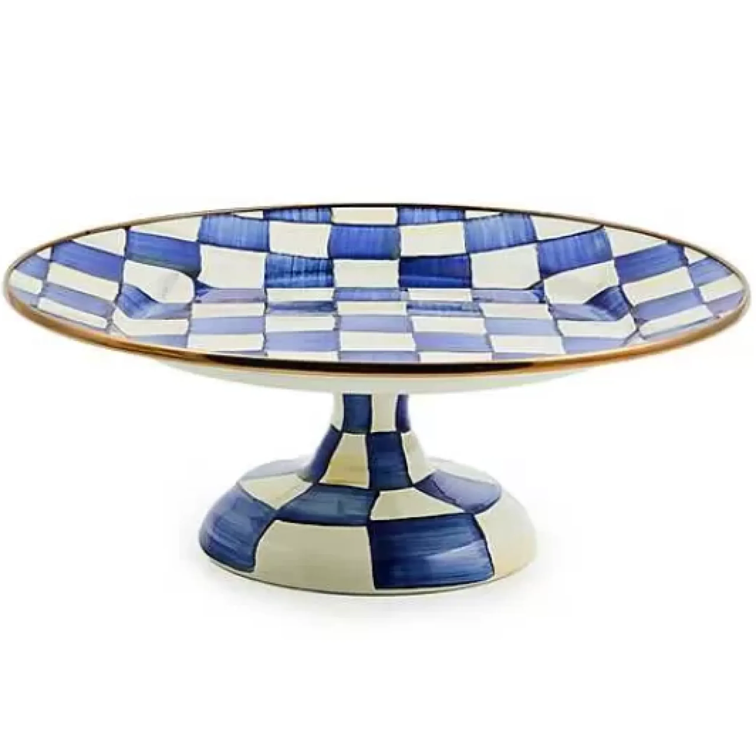 MacKenzie-Childs Royal Check Small Pedestal Platter< Serveware