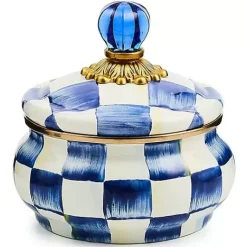 MacKenzie-Childs Royal Check Squashed Pot< Bath & Bath Accessories|Room Accents