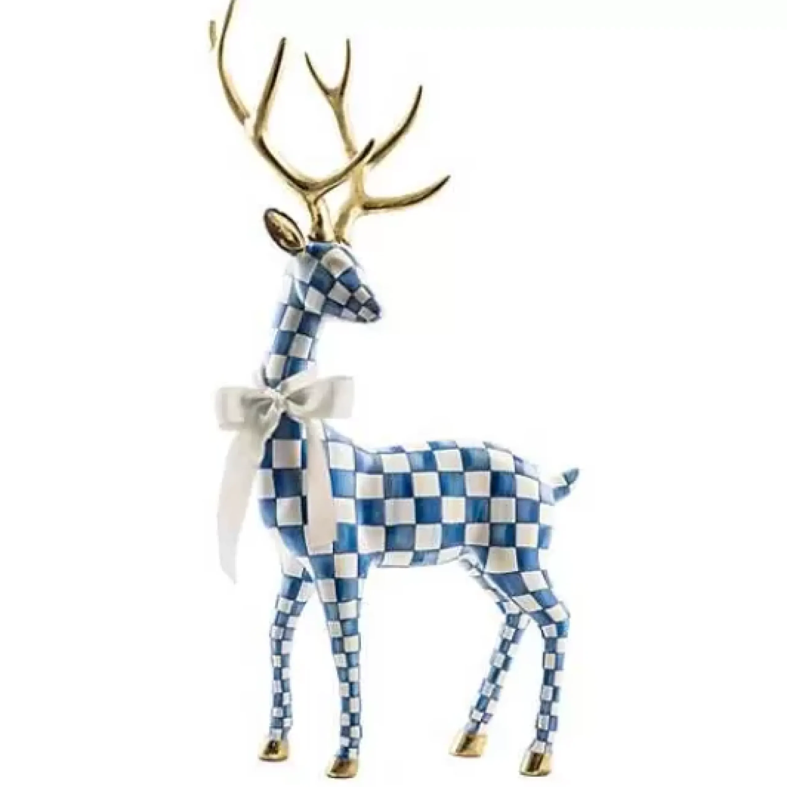 MacKenzie-Childs Royal Check Standing Deer< Holiday|Room Accents