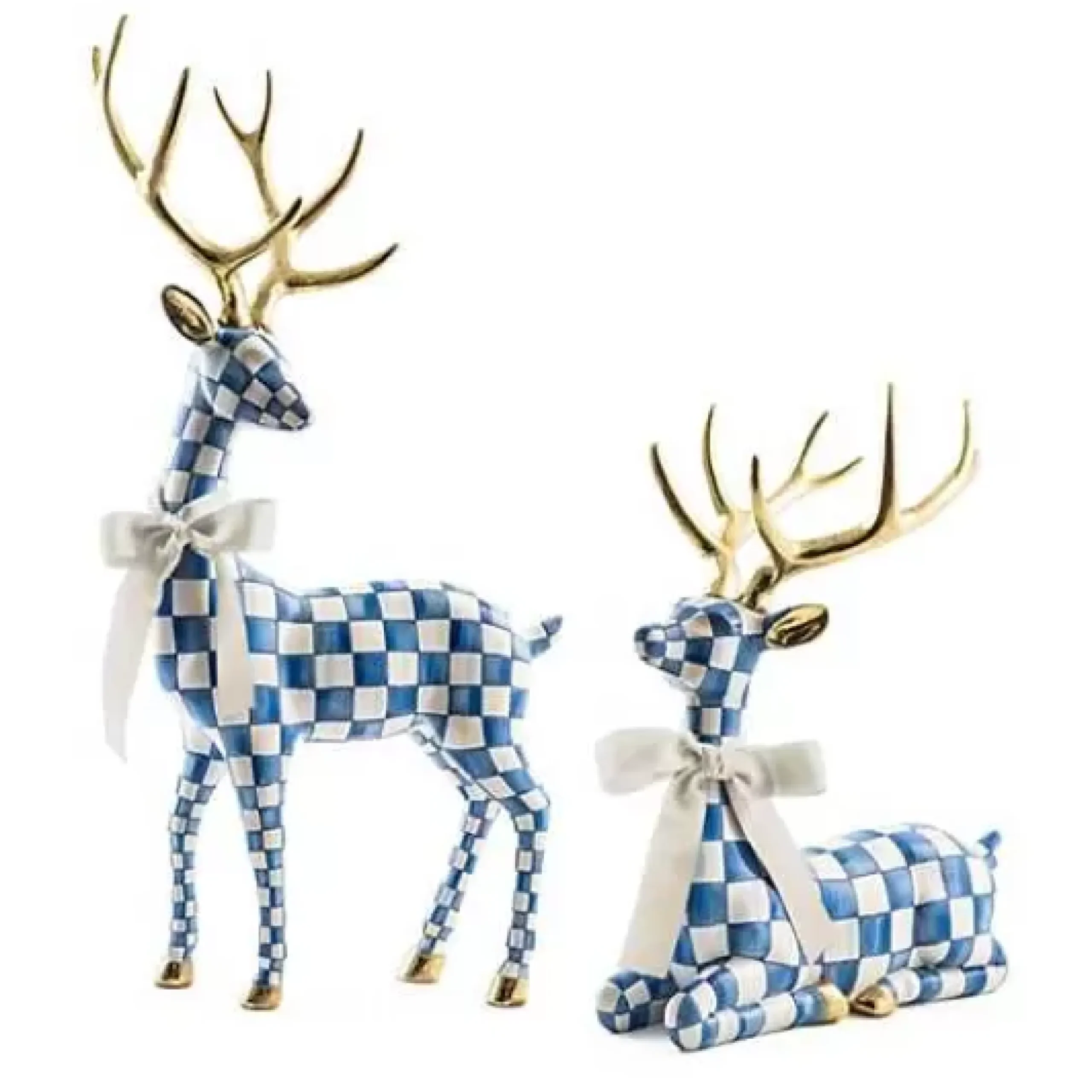 MacKenzie-Childs Royal Check Standing Deer< Holiday|Room Accents