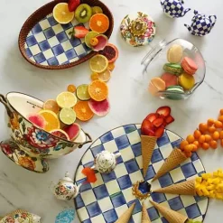 MacKenzie-Childs Royal Check Teapot Salt  Pepper Set< Table Accessories|Serveware