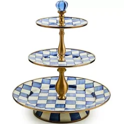 MacKenzie-Childs Royal Check Three Tier Sweet Stand< Bar Entertaining|Serveware