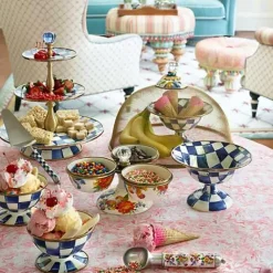 MacKenzie-Childs Royal Check Three Tier Sweet Stand< Bar Entertaining|Serveware