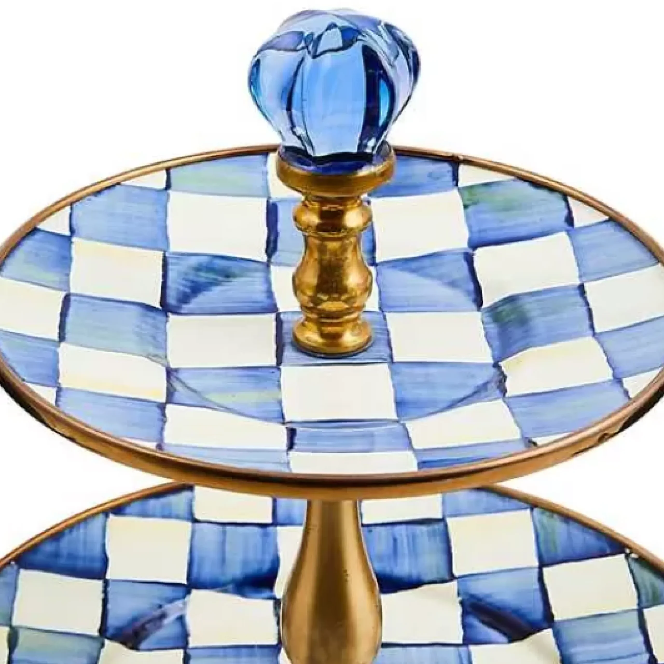 MacKenzie-Childs Royal Check Three Tier Sweet Stand< Bar Entertaining|Serveware