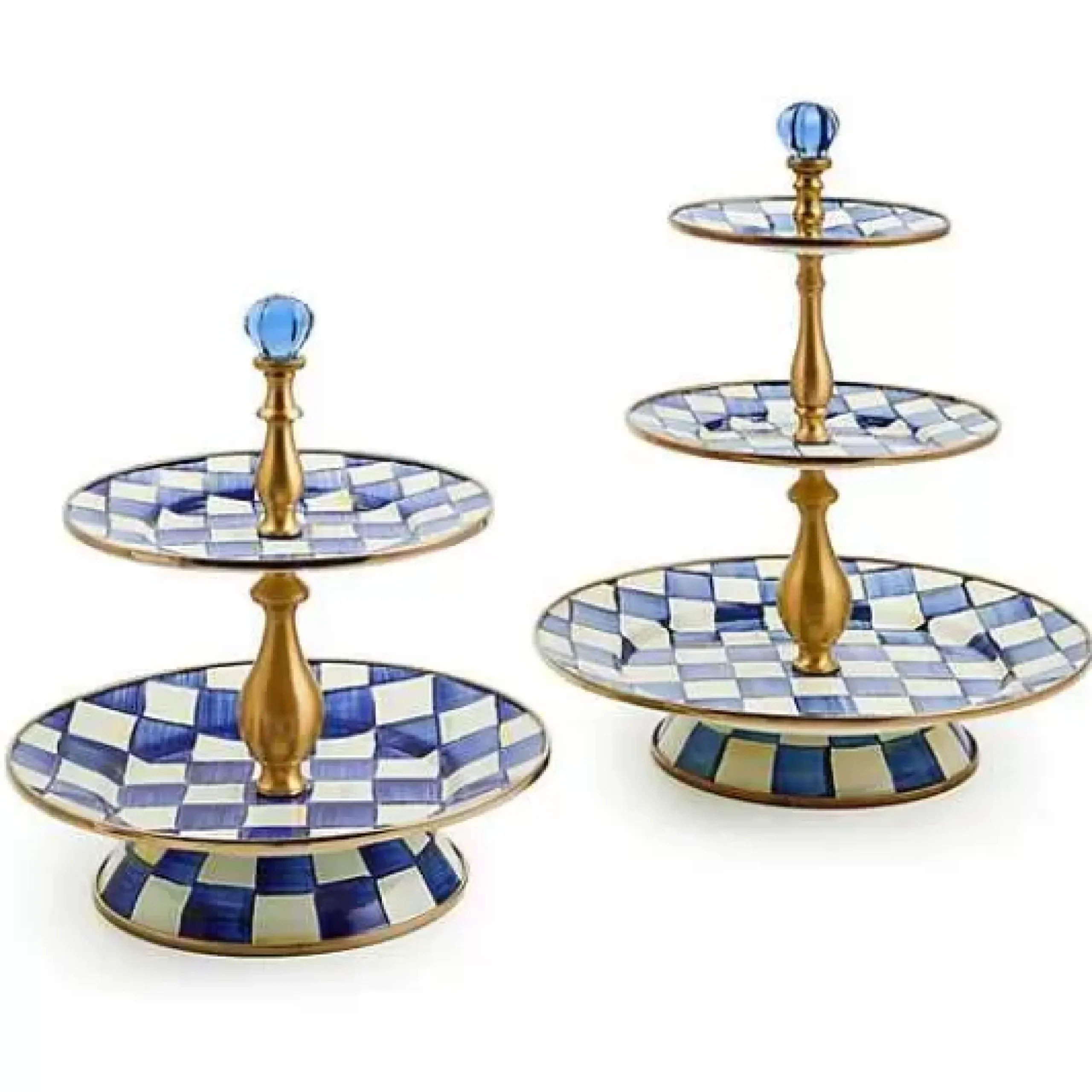 MacKenzie-Childs Royal Check Three Tier Sweet Stand< Bar Entertaining|Serveware
