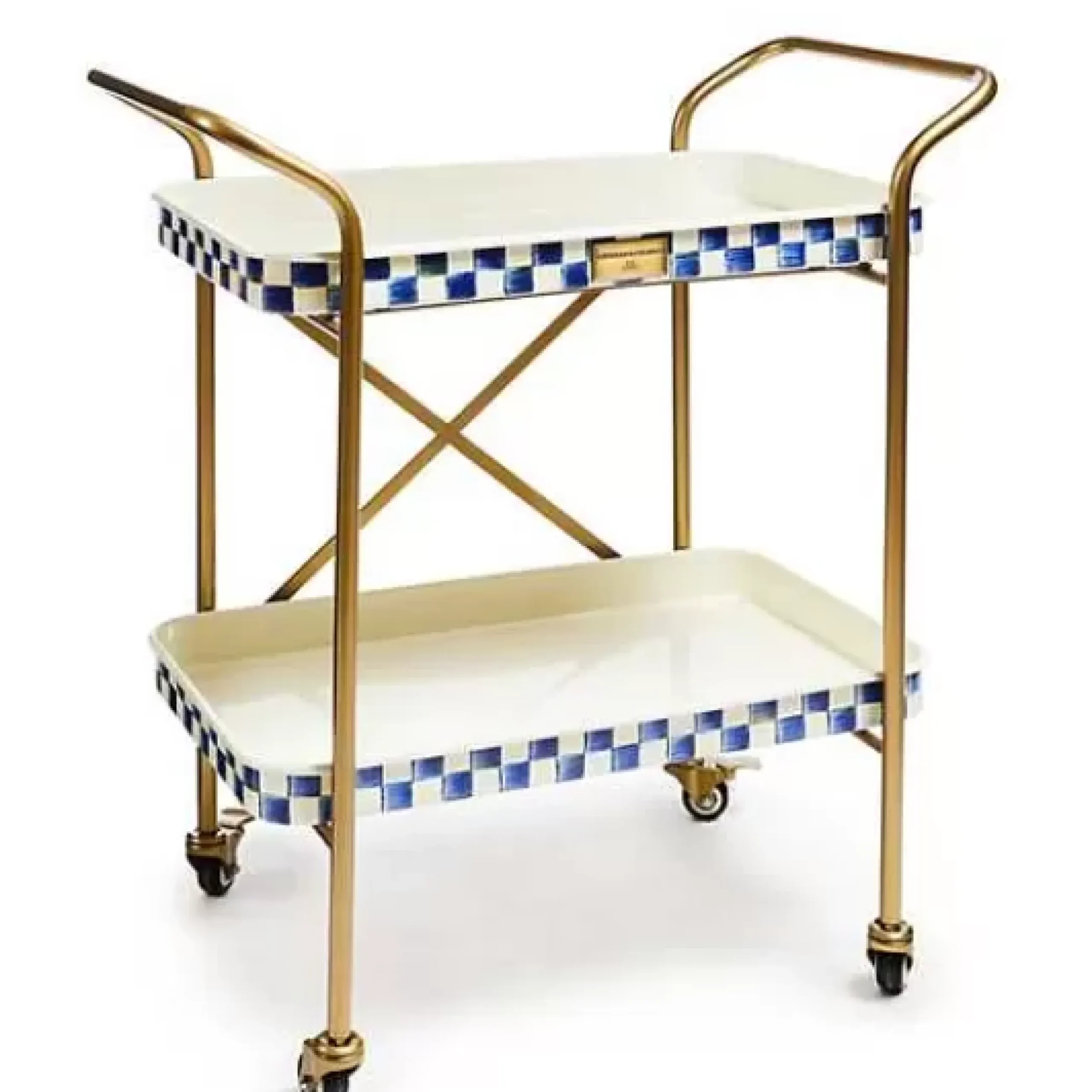 MacKenzie-Childs Royal Check 2-Tier Kitchen Cart< Dining Room & Kitchen|Bar Entertaining