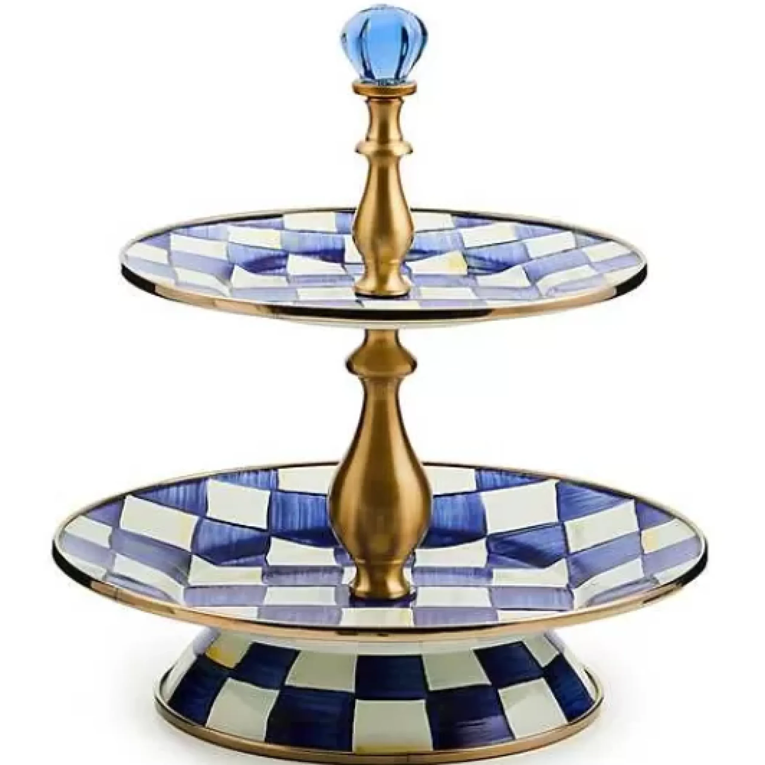 MacKenzie-Childs Royal Check Two Tier Sweet Stand< Bar Entertaining|Serveware
