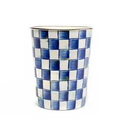 MacKenzie-Childs Royal Check Waste Bin< Bath & Bath Accessories|Room Accents