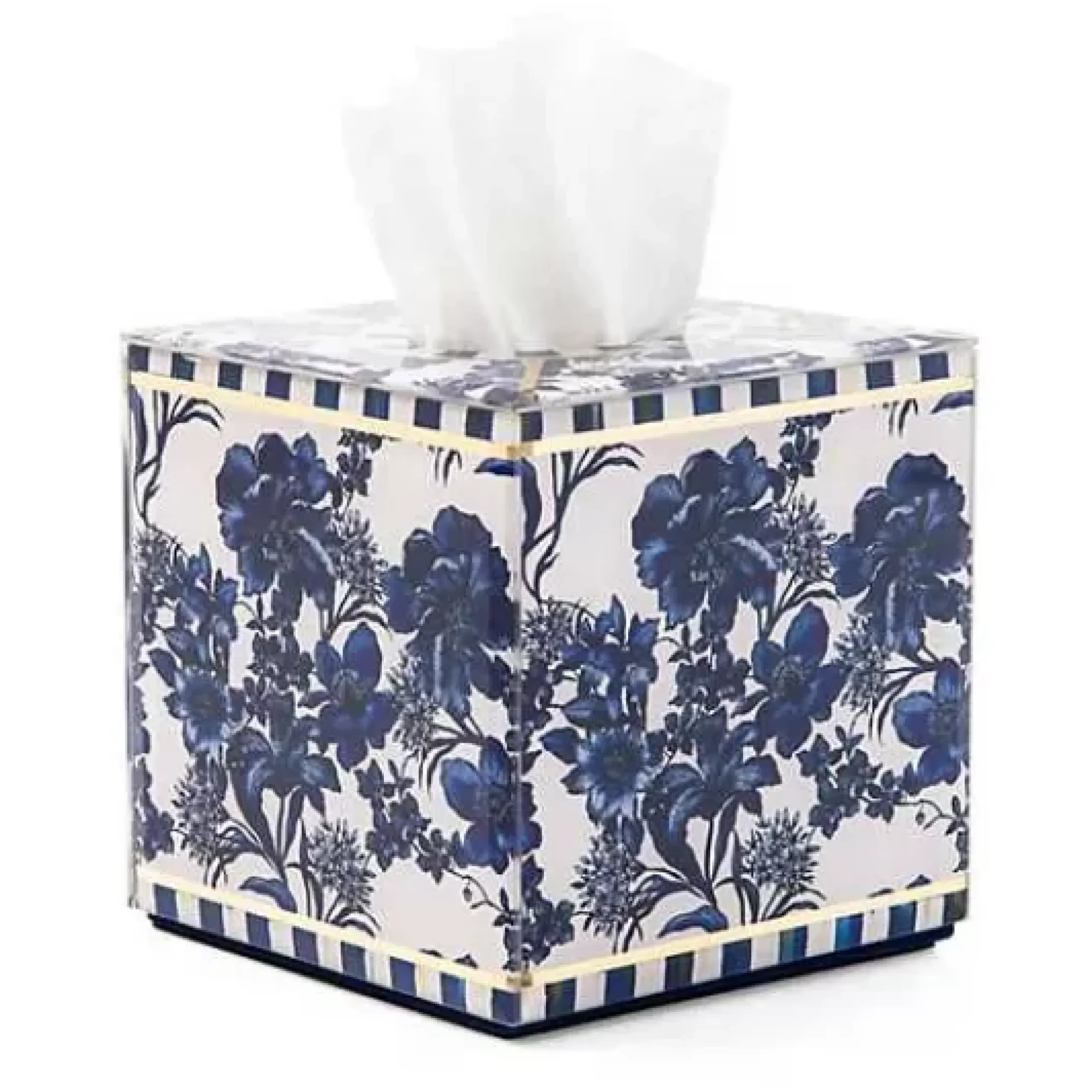 MacKenzie-Childs Royal English Garden Boutique Tissue Box Cover< Spring|Bath & Bath Accessories