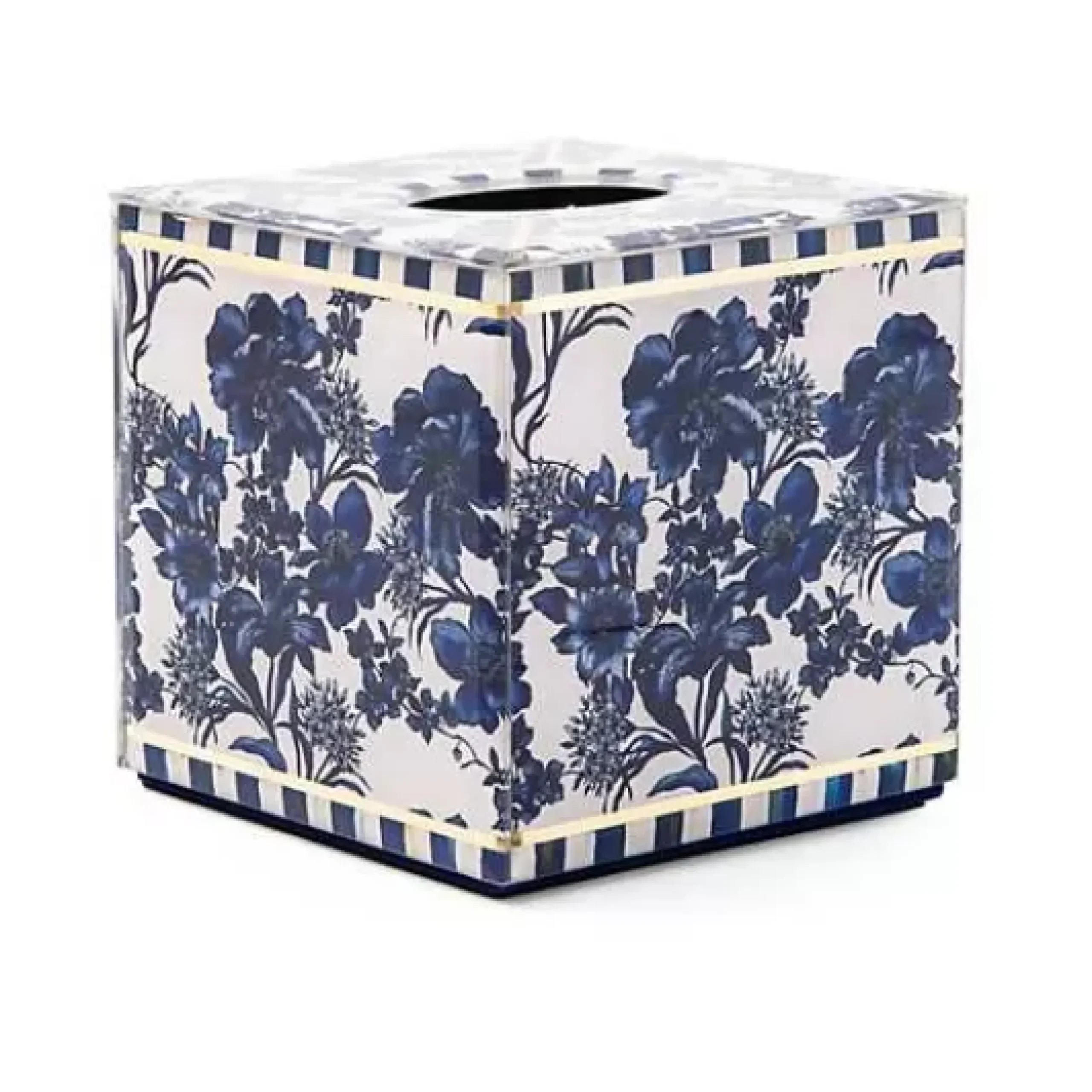 MacKenzie-Childs Royal English Garden Boutique Tissue Box Cover< Spring|Bath & Bath Accessories