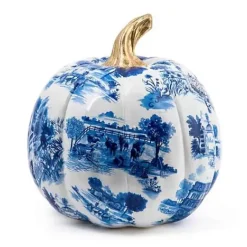 MacKenzie-Childs Royal Toile Large Pumpkin< Pumpkins|The Halloween Shop