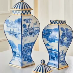 MacKenzie-Childs Royal Toile Small Ginger Jar< Kitchen Storage & Organization