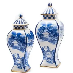 MacKenzie-Childs Royal Toile Small Ginger Jar< Kitchen Storage & Organization