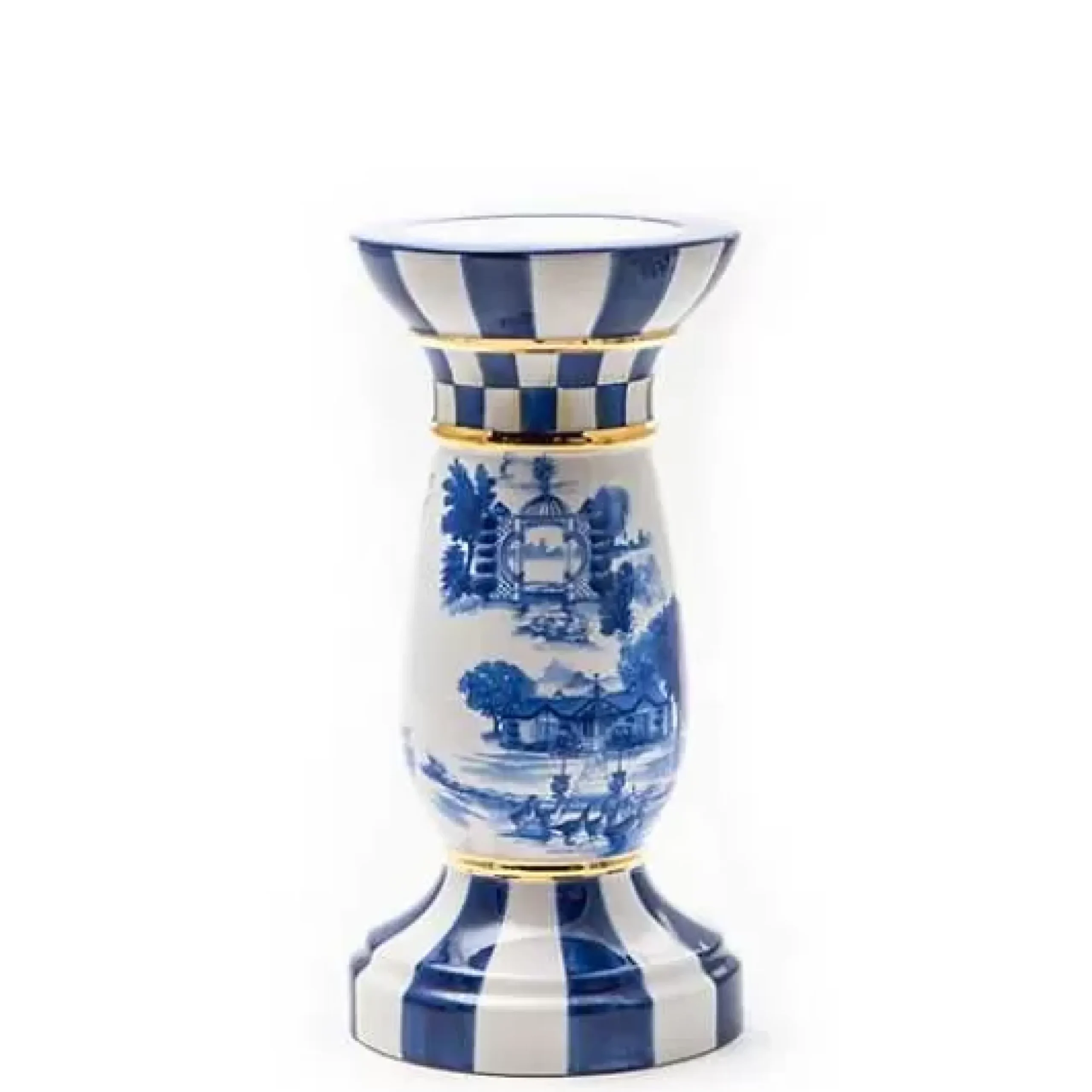 MacKenzie-Childs Royal Toile Tall Pillar Candle Holder< Room Accents|Table Accessories