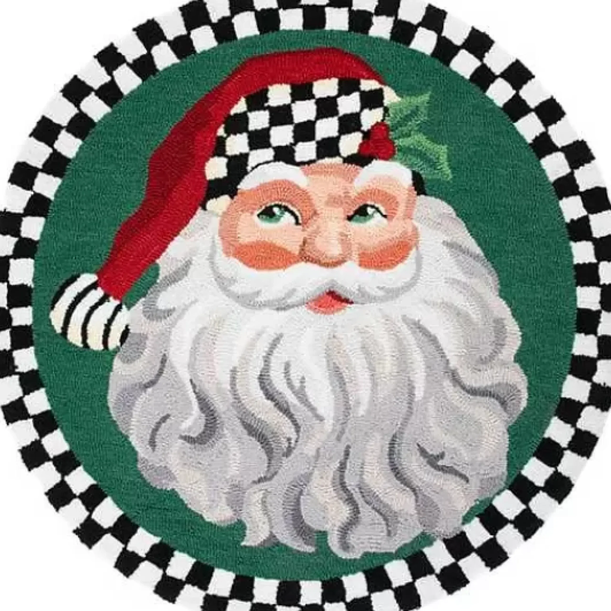 MacKenzie-Childs Santa 3' Round Rug< Holiday|Rugs