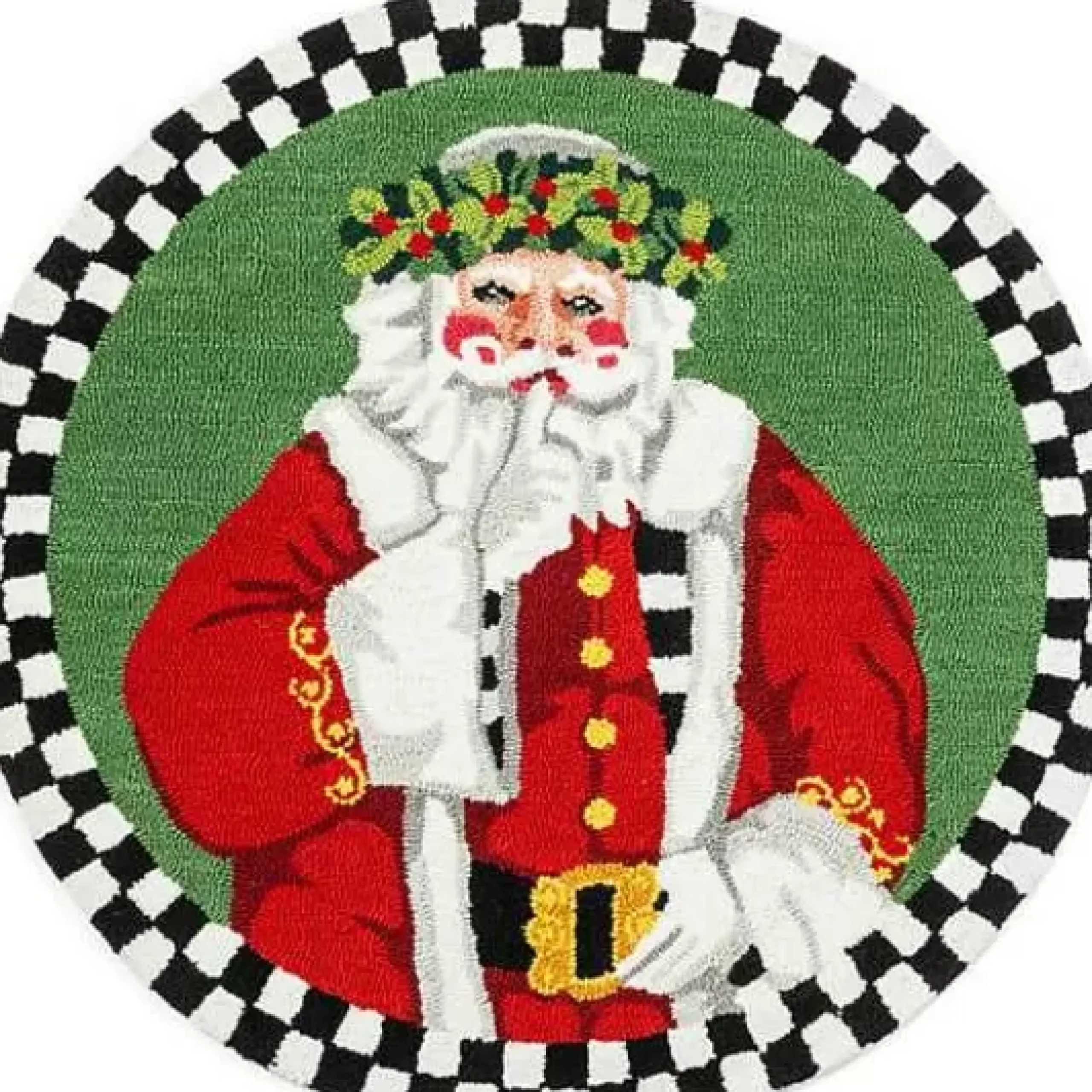 MacKenzie-Childs Santa Lucia 3' Round Rug< Holiday|Rugs