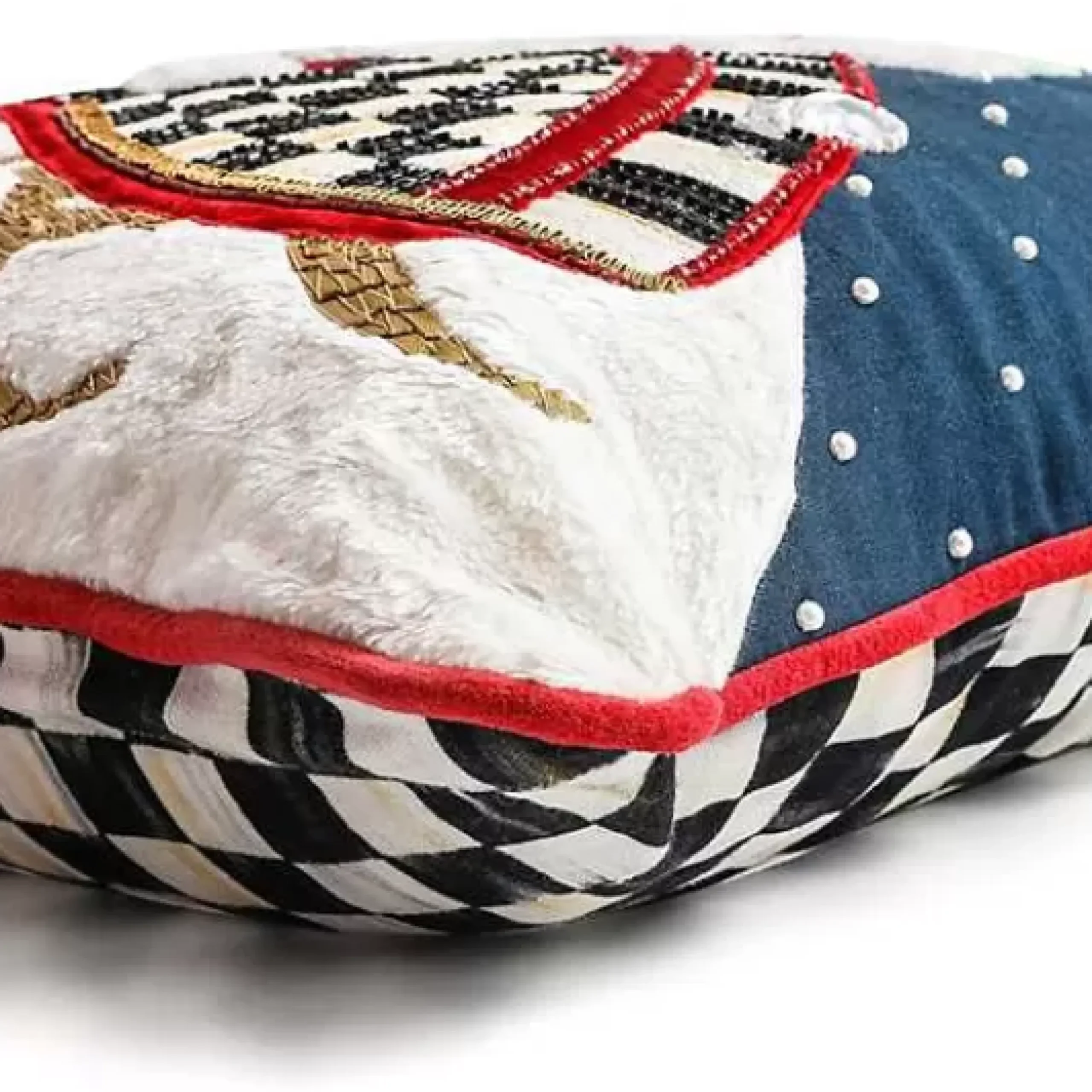 MacKenzie-Childs Santa Snowmobile Throw Pillow< Holiday|Pillows, Throws, & Cushions