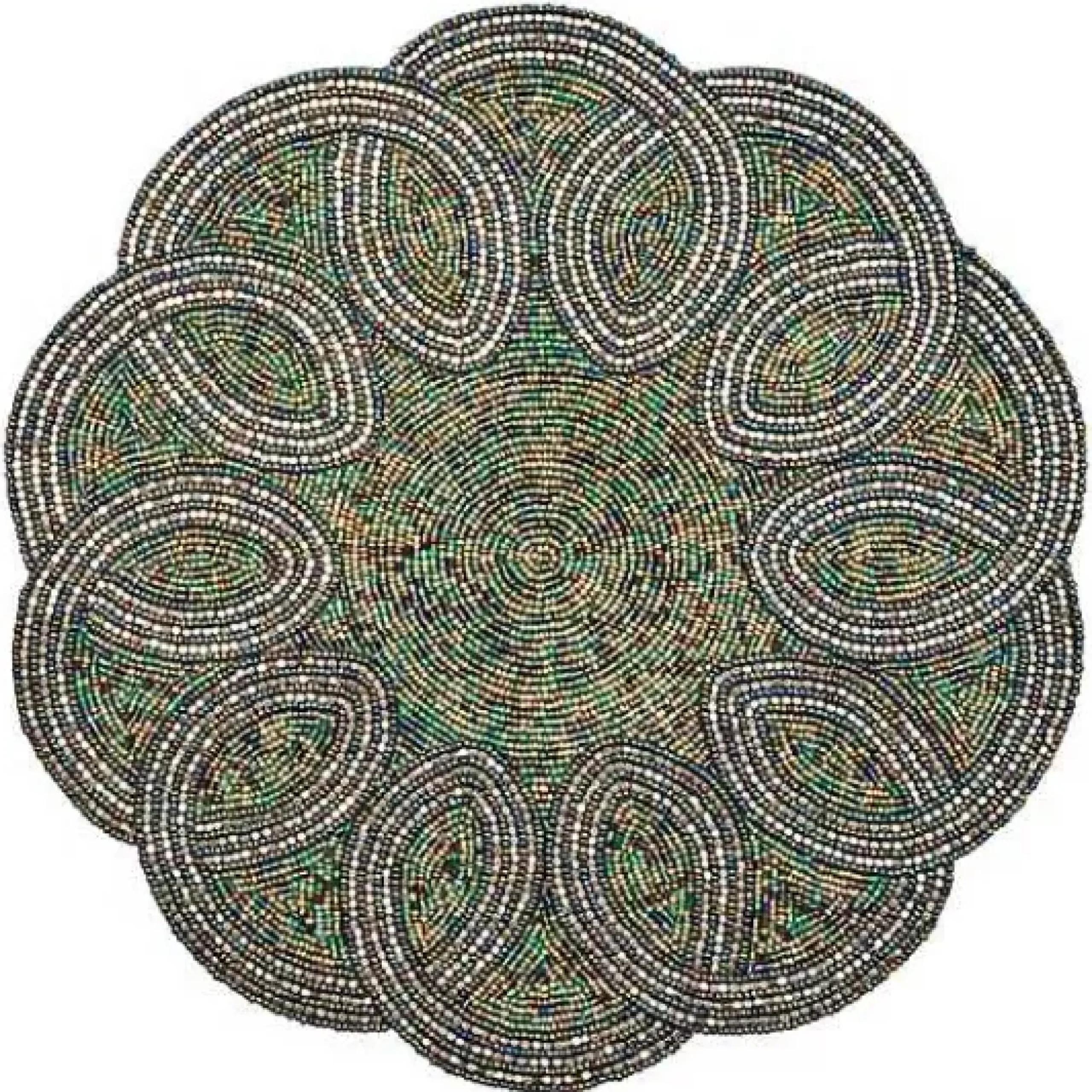 MacKenzie-Childs Scalloped Emerald Beaded Placemat< Table Accessories
