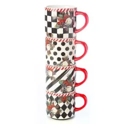 MacKenzie-Childs Scottish Bouquet Stacking Mugs - Set of 4< Holiday|Drinkware