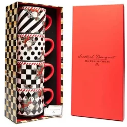 MacKenzie-Childs Scottish Bouquet Stacking Mugs - Set of 4< Holiday|Drinkware