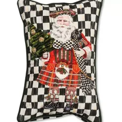 MacKenzie-Childs Scottish Santa Vertical Lumbar Pillow< Holiday|Pillows, Throws, & Cushions