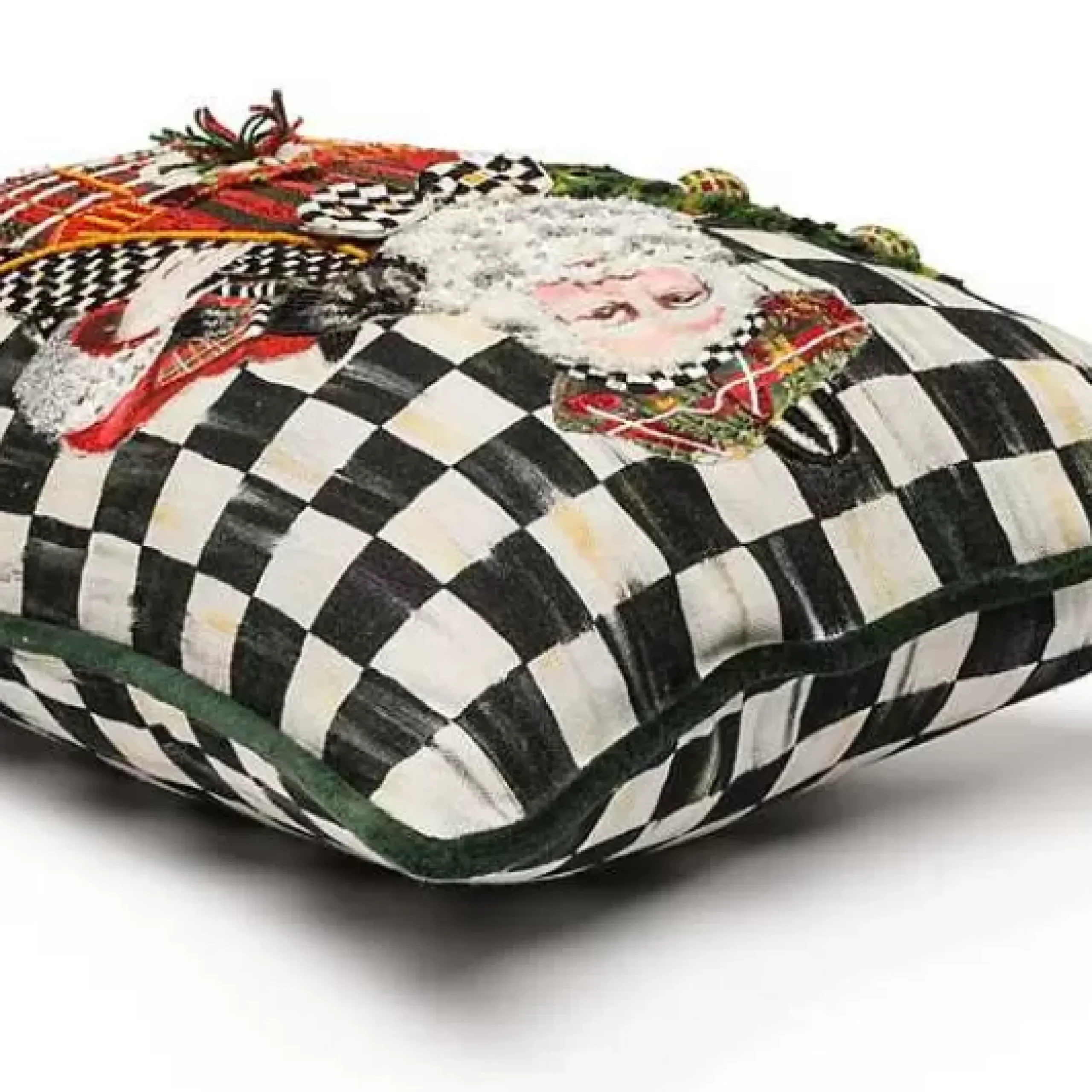 MacKenzie-Childs Scottish Santa Vertical Lumbar Pillow< Holiday|Pillows, Throws, & Cushions