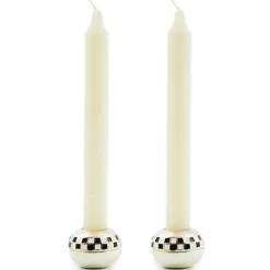 MacKenzie-Childs Small Sphere Check Candle Holders, Set of 2< Candles & Fragrances|Room Accents