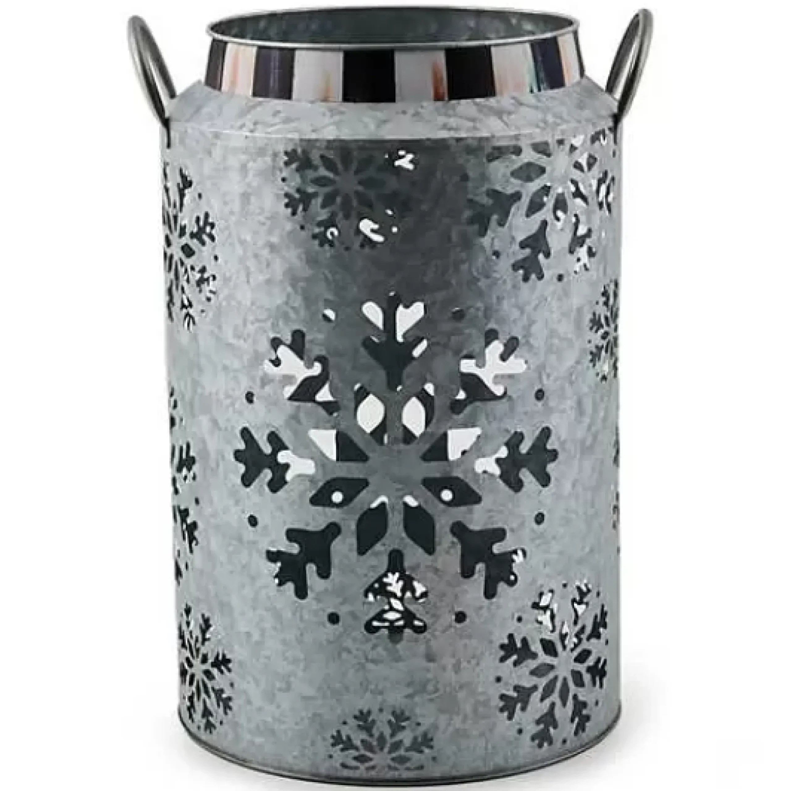 MacKenzie-Childs Snowflake Large Galvanized Metal Lantern< Outdoor