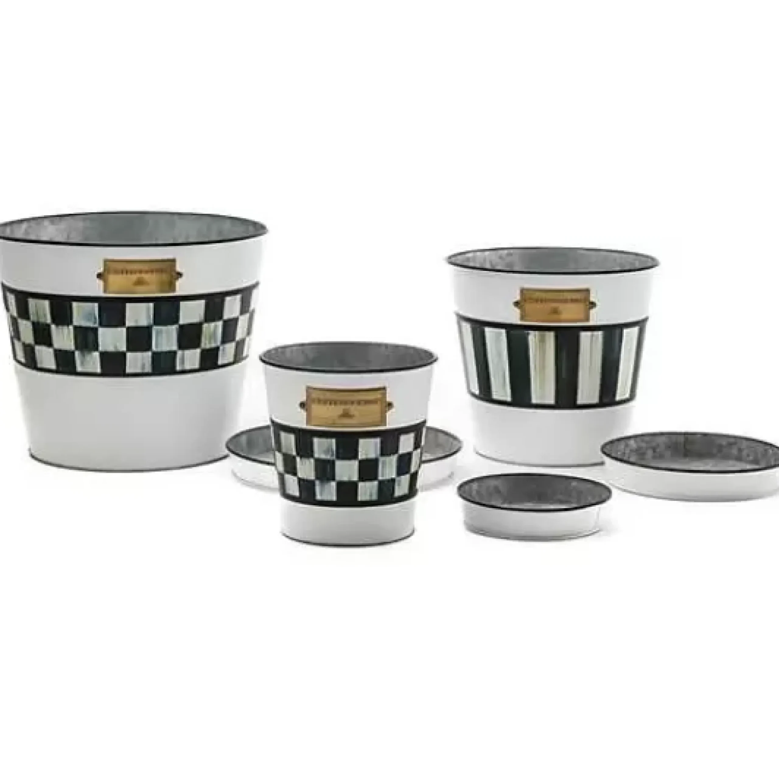 MacKenzie-Childs Spectator Pots Saucers, Set of 3< Spring|Greenery & Florals