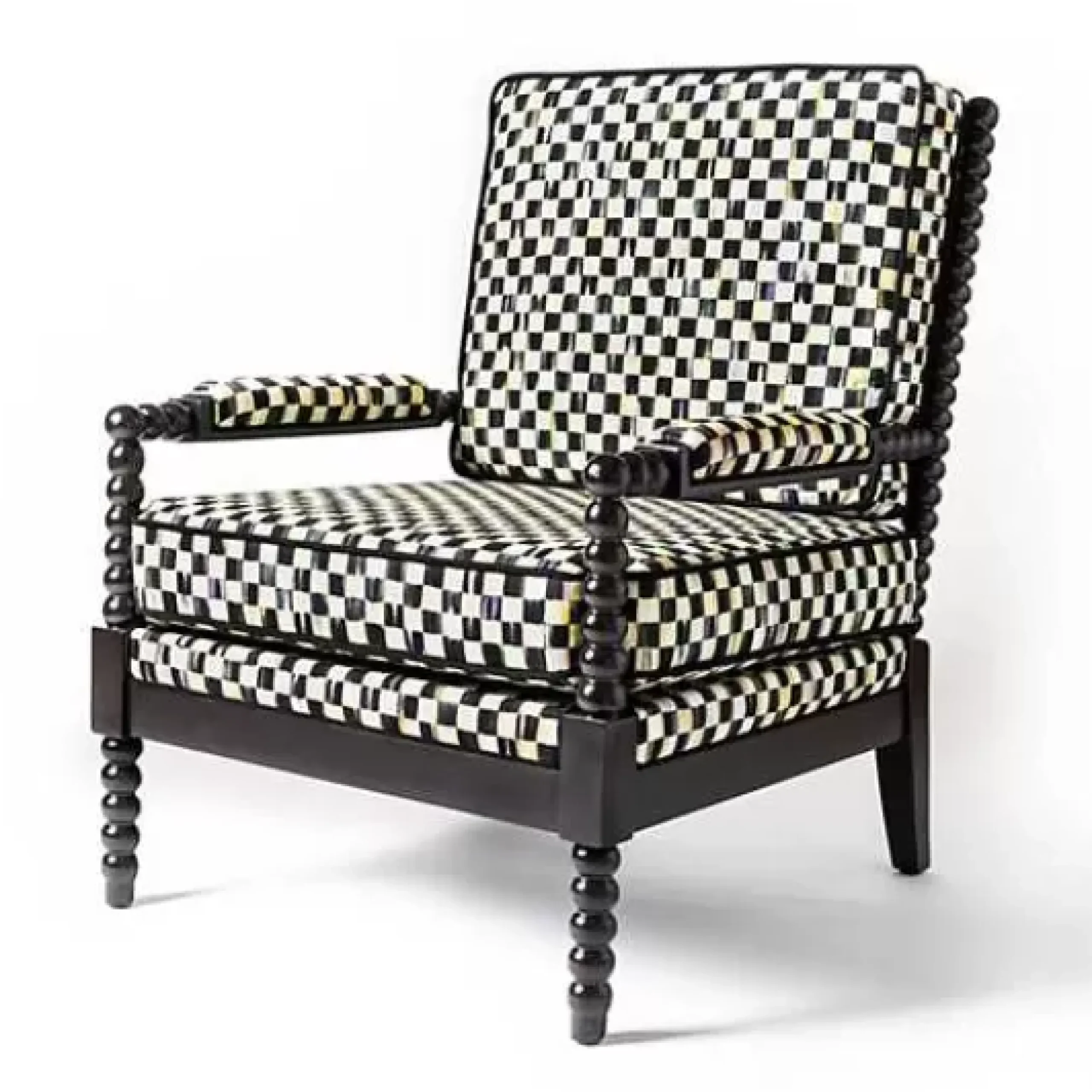 MacKenzie-Childs Spindle Check Outdoor Chair< Outdoor|Spring