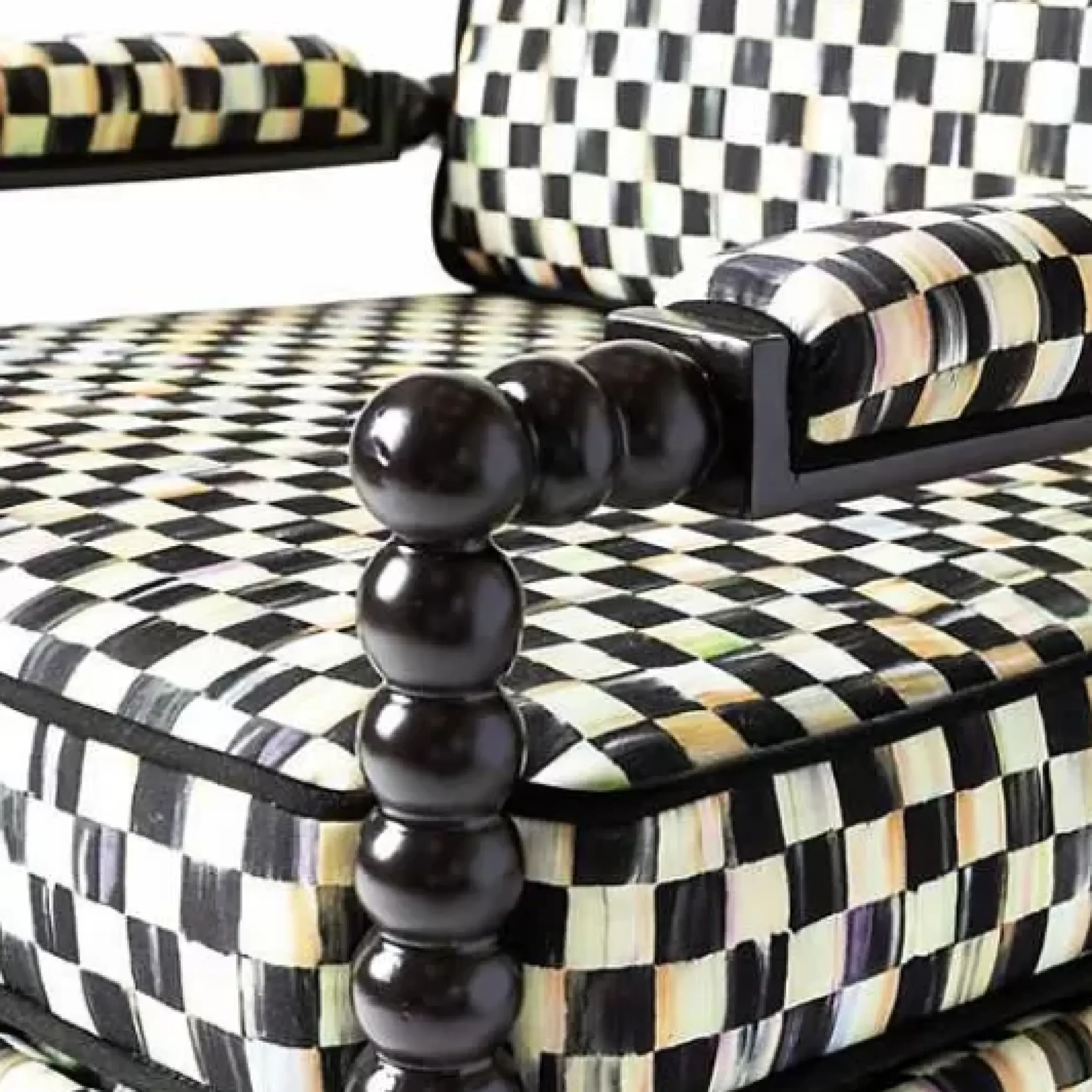 MacKenzie-Childs Spindle Check Outdoor Chair< Outdoor|Spring