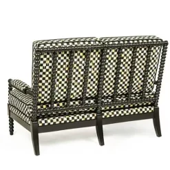 MacKenzie-Childs Spindle Check Outdoor Loveseat< Outdoor|Spring