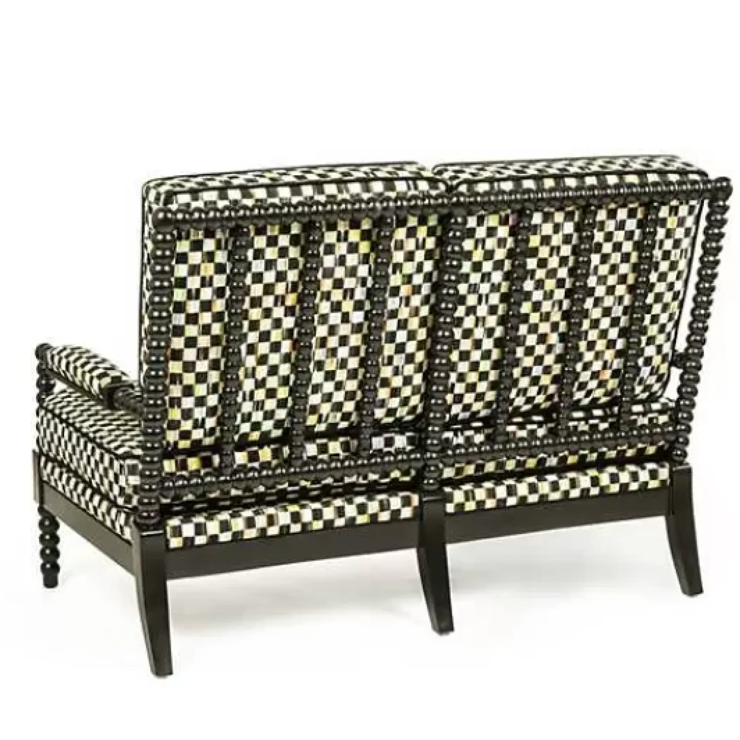 MacKenzie-Childs Spindle Check Outdoor Loveseat< Outdoor|Spring