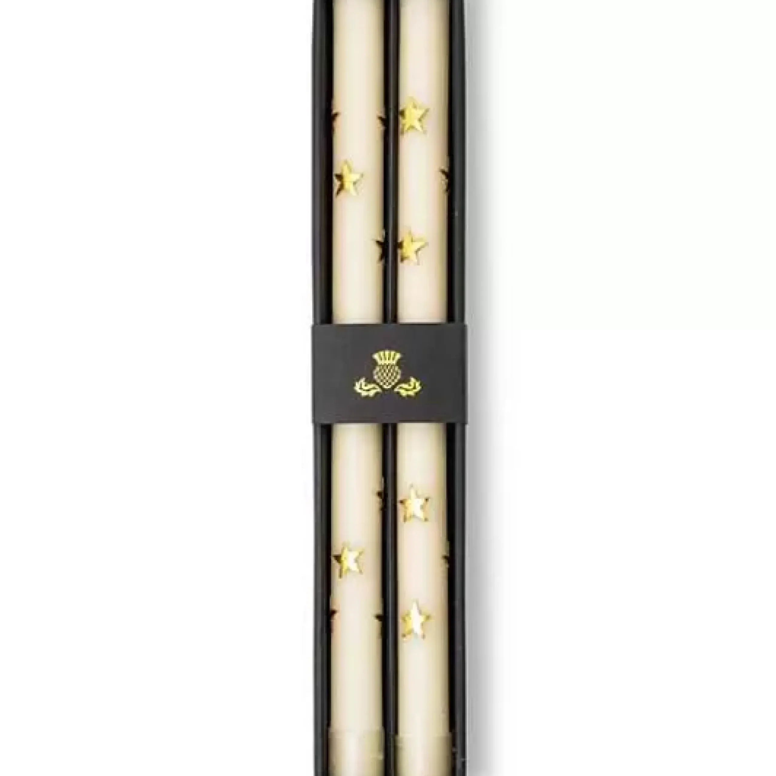 MacKenzie-Childs Stars Gold Dinner Candles, Set of 2< Holiday|Candles & Fragrances